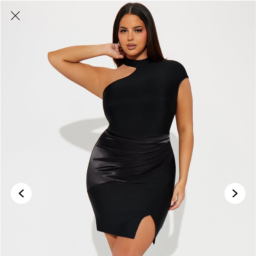 Black One-Shoulder Bandage Cocktail Dress